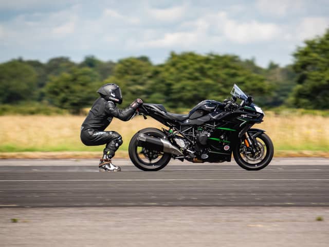 Jonny Davies, who owns JD Stunts, performing test runs at Elvington Airfield in York