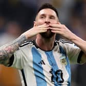 Lionel Messi celebrates after their sides third goal by Julian Alvarez of Argentina helped knock out Croatia. (Picture: Clive Brunskill/Getty Images)