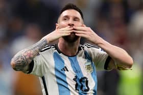 Lionel Messi celebrates after their sides third goal by Julian Alvarez of Argentina helped knock out Croatia. (Picture: Clive Brunskill/Getty Images)