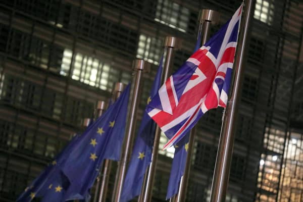 The Union flag flies outside the Berlaymont building, the Headquarters of the European Commission in Brussels. PIC: PA