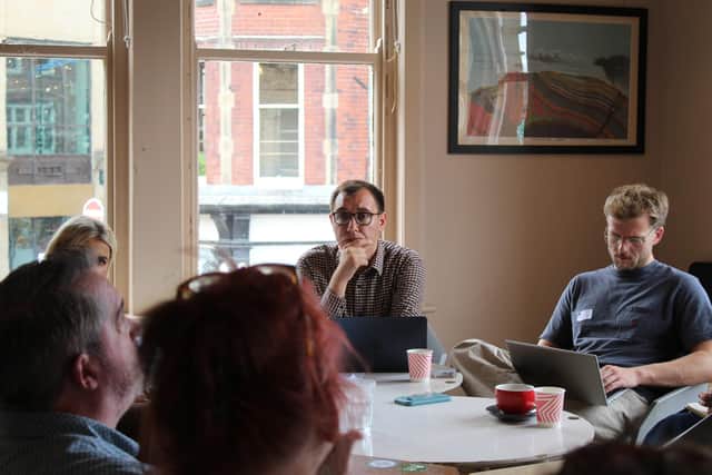 Tom Gordon, the Liberal Democrat MP for Harrogate and Knaresborough, with local hospitality businesses at a roundtable meeting he called recently at North Bar in Harrogate. (Picture contributed)