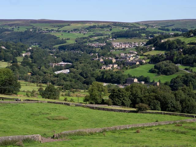 View over the Calder Valley, Calderdale in the sun