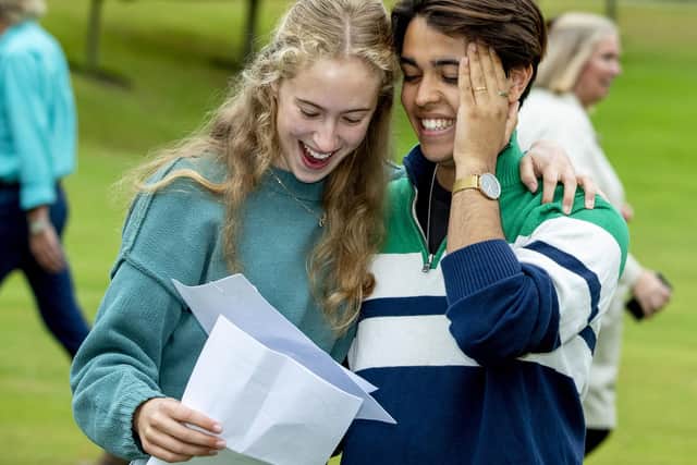 BGS’s Head Girl and Head Boy, Amy Dixon and Freddie Azfar, who were among the super six students who achieved four A*s each in this year’s A Level results