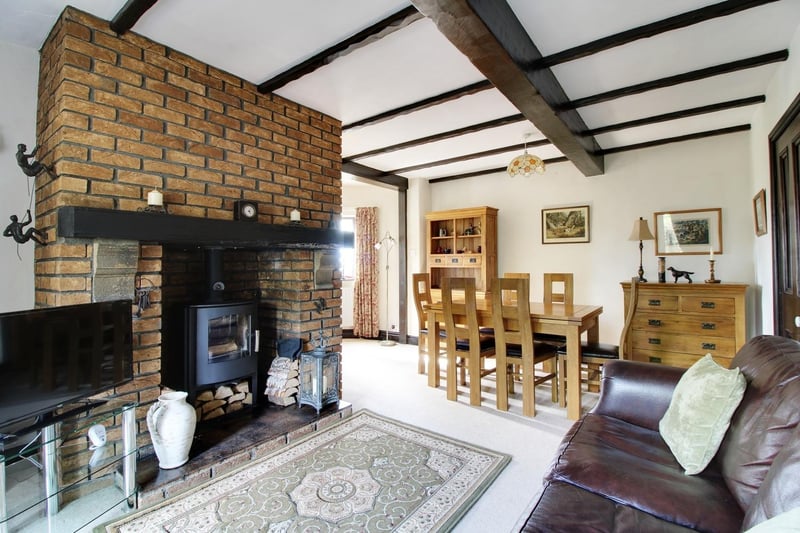 The sitting area with cosy wood-burning stove