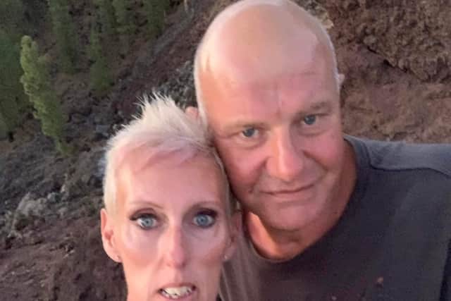 Karen Mason-Jones and her husband Mark, who sadly died just 12 hours after their emergency wedding