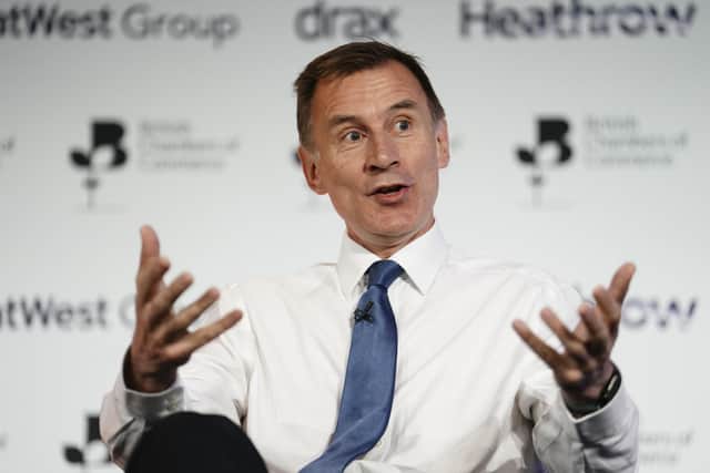 The Chancellor of the Exchequer Jeremy Hunt speaking during the British Chambers Commerce Annual Global conference, at the QEII Centre, London.