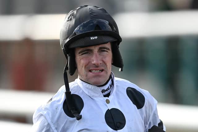 Same again: Former Champion Jockey Brian Hughes rides The Real Whacker for the third successive Charlie Hall Chase at Wetherby. (Photo by Gareth Copley/Getty Images)