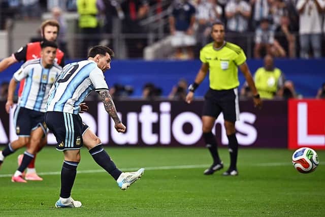 INDULGED: Argentina allow golden boot-chasing Lionel Messi to take their penalties when others are better at it (Image: Paul ELLIS / AFP via Getty Images)