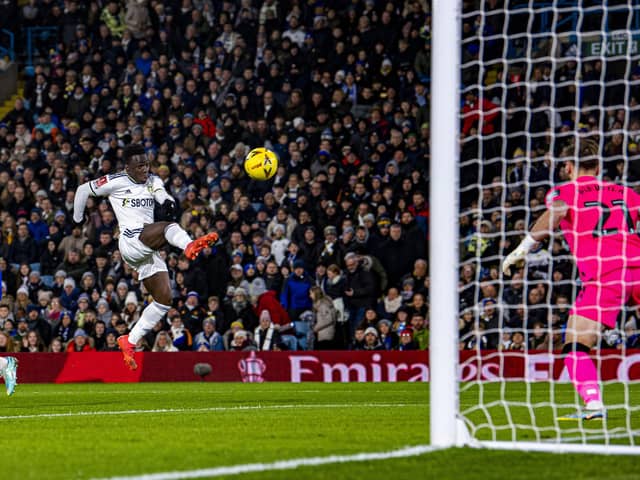 STUNNER: Leeds United's Wilfried Gnonto opens the scoring in the first minute