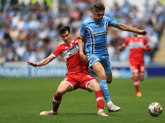 BATTLE: Paddy McNair came out on top against Coventry City's Viktor Gyokeres