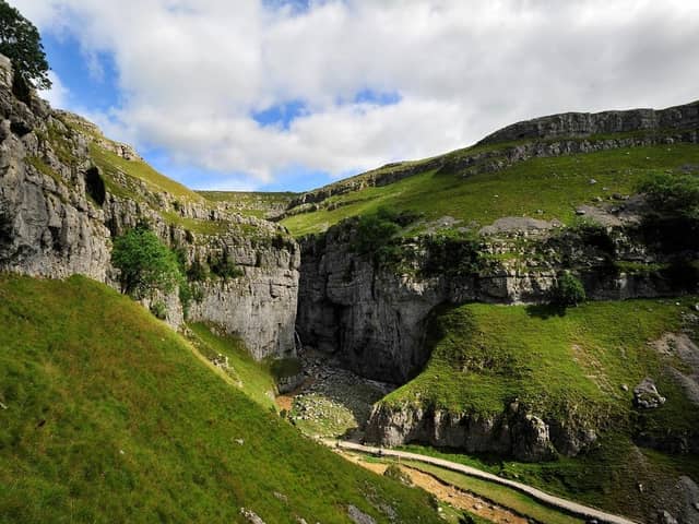 Into the depths of Gordale Scar. (Pic credit: Bruce Rollinson)
