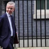 Levelling Up Secretary Michael Gove leaves Downing Street, London, following a Cabinet reshuffle.