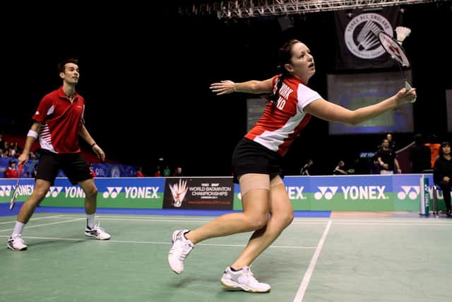 World beaters: Jenny Wallwork (R) and Nathan Robertson of England in action during their round one mixed doubles match in the Yonex All England Badminton Open Championship on March 9, 2011 in Birmingham, England.  (Picture: Scott Heavey/Getty Images)