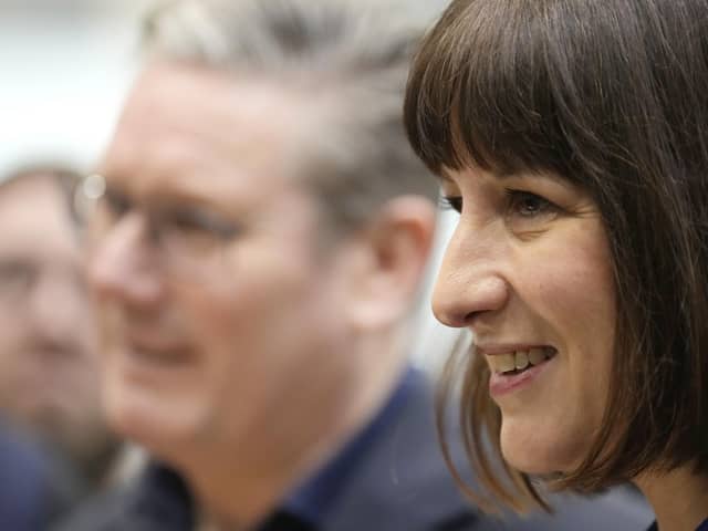 Sir Keir Starmer and Rachel Reeves during a visit to The Manufacturing Technology Centre (MTC), to speak with apprentices and technicians about investment in new industries.