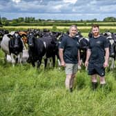 Sam Gaudie with his father Angus run Stamford Farm at West Rounton near Northallerton with their  dairy cows herd on the organic farm producing milk, yogurt and clotted cream and a couple of years ago they opened a milk vending machine and now also do milkshakes, photographed by Tony Johnson for the Yorkshire Post.