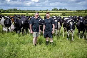 Sam Gaudie with his father Angus run Stamford Farm at West Rounton near Northallerton with their  dairy cows herd on the organic farm producing milk, yogurt and clotted cream and a couple of years ago they opened a milk vending machine and now also do milkshakes, photographed by Tony Johnson for the Yorkshire Post.