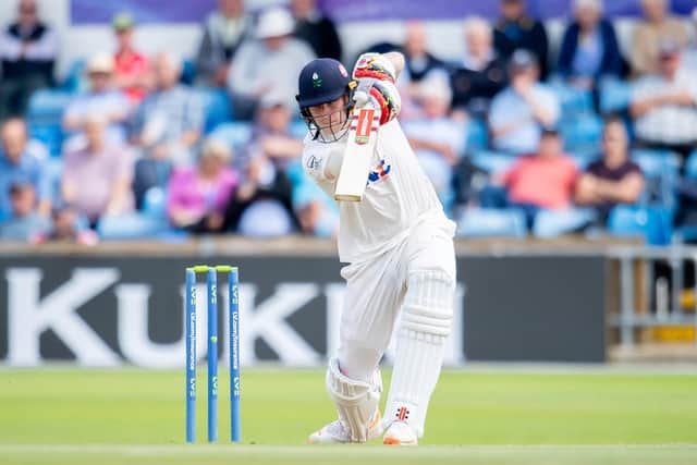Showing the style that took him to a maiden first-class hundred, Yorkshire's Matty Revis. Picture by Allan McKenzie/SWpix.com