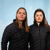 (Left to right) Lottie Hopkinson-Woolley, Miriam Payne and Jess Rowe, the all-female team who hope to become the first trio to row 8,000 miles across the Pacific Ocean nonstop and unsupported. Photo credit: Alan Dunkerly/Seas The Day /PA Wire