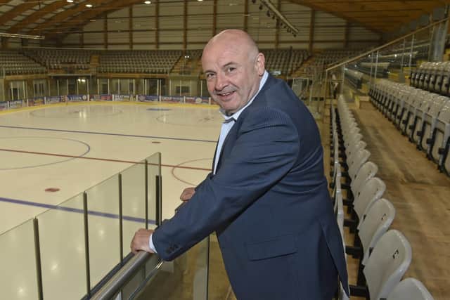 STARTING POINT: Steve Nell, pictured back at the start of his time as Leeds Knights owner in April 2021 at Elland Road Ice Arena. Picture: Steve Riding.