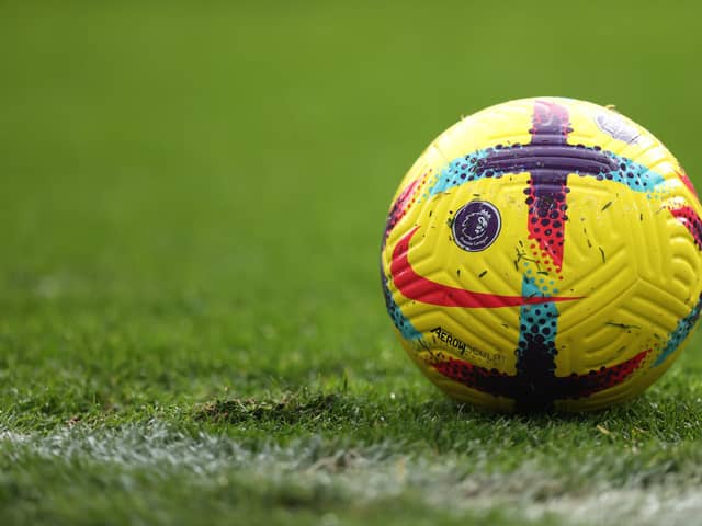 BRIGHTON, ENGLAND - OCTOBER 29: A detailed view of the Nike Flight Premier League match ball prior to the Premier League match between Brighton & Hove Albion and Chelsea FC at American Express Community Stadium on October 29, 2022 in Brighton, England. (Photo by Alex Pantling/Getty Images)