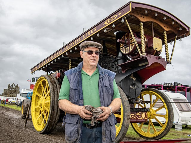 Dave Webster with his Avening and Porter 1901 showman's engine
