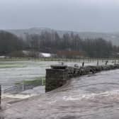 The flooded Gayle Beck near Hawes