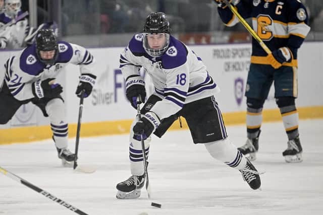 INCOMING: Centre Bobby Young is signed with Hull Seahawks in NIHL National for the 2023-24 season. Picture courtesy of Mark Seliger/College of the Holy Cross