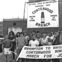 Cortonwood Colliery striking miners in August 1984.