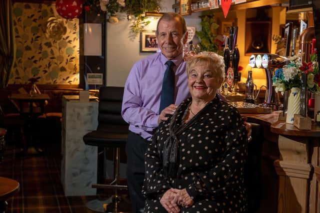 Mike and Marian Rouse  , who are in their 44th year of running the Nag's Head in Preston, near Hull. As well as being among the longest serving licensees at a single pub in Yorkshire, they've raised over £750,000 for charity.
7th February 2023.  Picture Bruce Rollinson