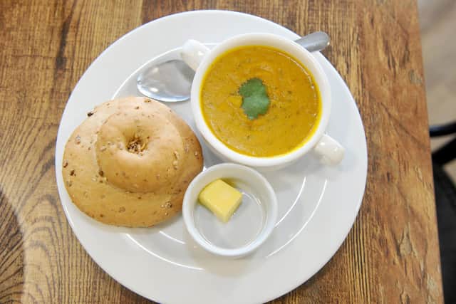 Carrot and Coriander Soup.

Picture: Sarah Standing (221020-6288)