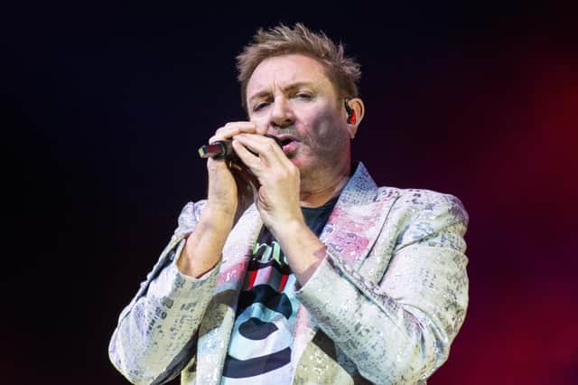 Simon Le Bon, lead singer of Duran Duran, playing live at Leeds First Direct Arena. Picture: Ernesto Rogata