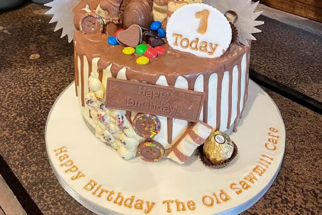 The Old Sawmill Cafe one-year birthday cake. (Pic credit: Andrew Jarman)