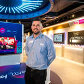 Jamie Sleight, manager of the Sky Store in Trinity Leeds. Picture by Yorkshire Post photographer James Hardisty.