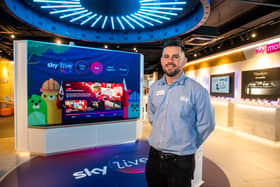 Jamie Sleight, manager of the Sky Store in Trinity Leeds. Picture by Yorkshire Post photographer James Hardisty.