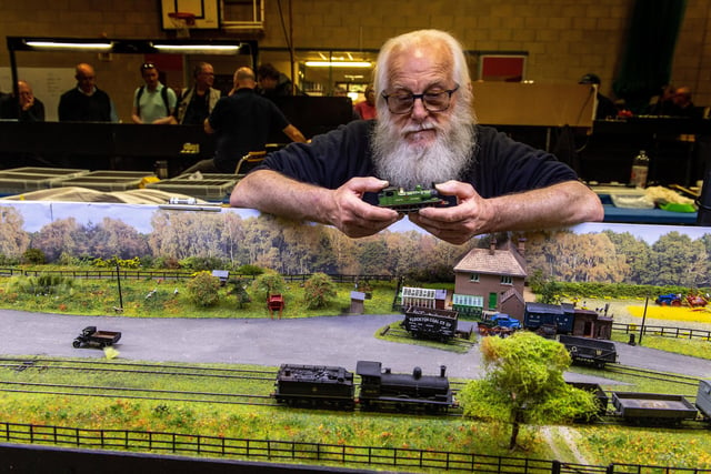 Ken Nelson and his Skipwith 00 layout, based on the Derwent Valley Light Railway, which features the stationmaster's house where he was born