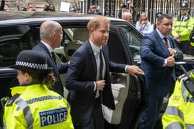 The Duke of Sussex at the Rolls Buildings in central London for the trial against Mirror Group Newspapers (MGN). PIC: Jeff Moore/PA Wire