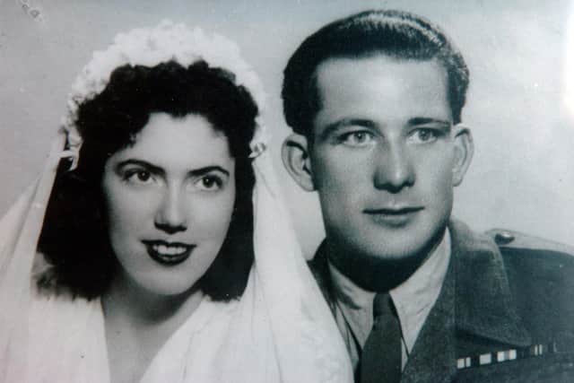 Collect of Helen Sykes and her husband Bill on their wedding day in 1947. (Pic credit: Natalie Jackson)