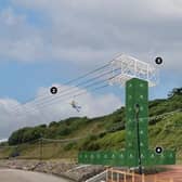 How the North Bay zip line could look. Courtesy of ZipnZap