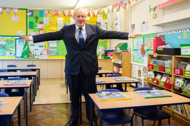 Boris Johnson during a visit to a school in Upminster in August 2020 (Photo: Lucy Young - WPA Pool / Getty Images)