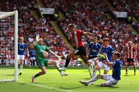 RELEGATION RIVALS: Sheffield United and Everton played out a 2-2 draw at the start of September