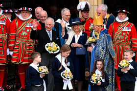 King Charles and  Queen Camilla Consort pictured after the Maundy Service, at York Minster. PIC: Simon Hulme