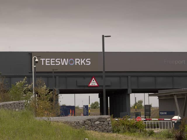 The main entrance to the Teesworks site.