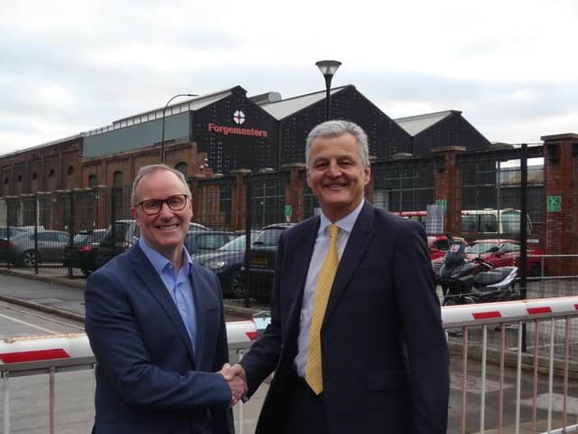 (left/right): David Bond, CEO at Sheffield Forgemasters, welcomes the company’s new Chair and Non-Executive Director, Sir Tim Fraser.