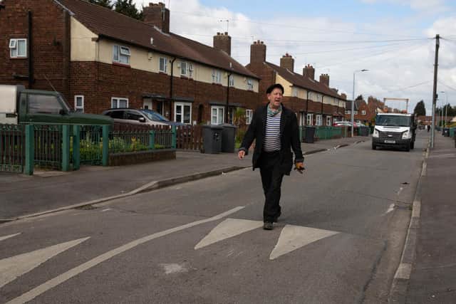 ‘Rag and Bone Man’ George Norris calls ‘Scrap Iron, Rag Bone!’ as he walks down Collin Avenue looking for scrap May 12, 2022 in Hull.   Picture by Russell Boyce 