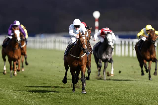 In the clear: King Of Spain ridden by Rowan Scott wins the Harrison College Your Future Your Choice Handicap at Doncaster on Sunday. Picture: Nigel French/PA Wire.