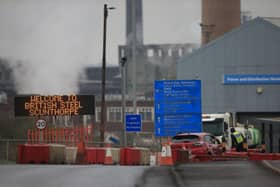 British Steel's Scunthorpe plant is pictured in north Lincolnshire, north east England on February 22, 2023.. (Photo by Lindsey Parnaby / AFP)