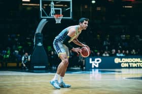 Jordan Ratinho playing his 100th game for SHeffield Sharks at London Lions on Sunday (Picture: Adam Bates)