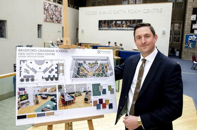 Ross McOwen, Head of Year 12 at BGS, with plans for the new Sixth Form Centre