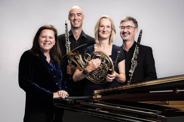 Kathryn Stott (left) and Ensemble 360 members. Picture by Chris Saunders.