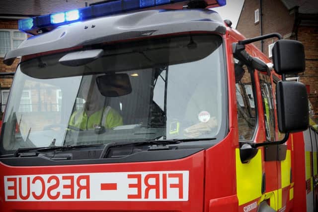The explosion blew the windows and doors off the property in Cross Green, Leeds, shortly after a fire broke out in the kitchen, at around 4.20pm on Friday.